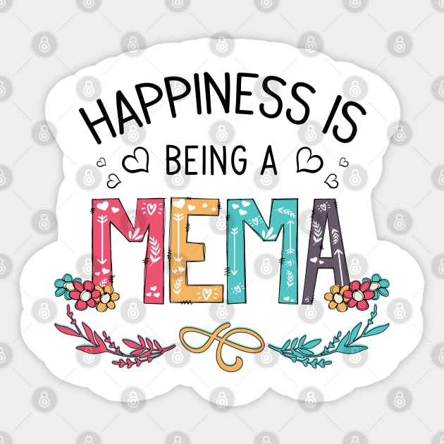 Happiness Is Being A Mema Wildflowers Valentines Mothers Day Sticker by KIMIKA